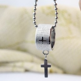 Divat Ajándék Gyűrű És Kereszt Titán Nyaklánc Medál