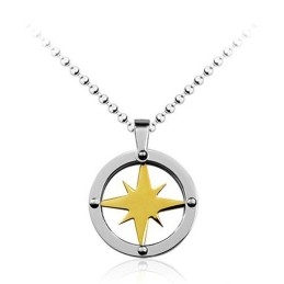 Golden Star Circle Férfi Titán Medál - Szabad Lánc