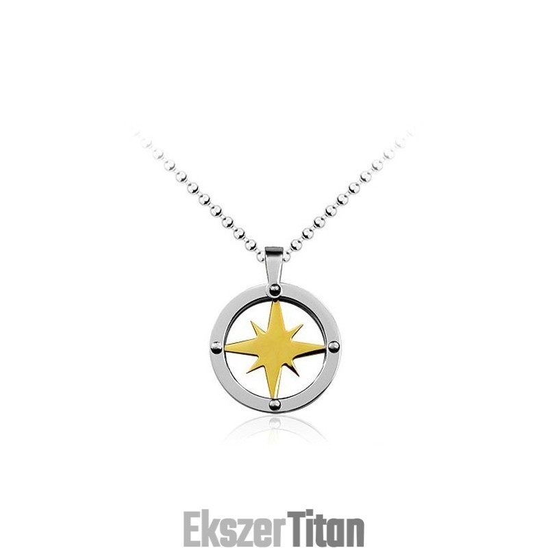 Golden Star Circle Férfi Titán Medál - Szabad Lánc