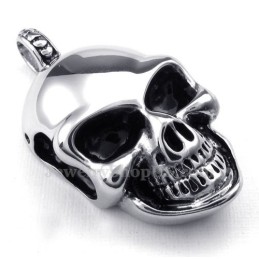 Ezüst Titán Koponya Medál Nyaklánc (Ingyenes Lánc)