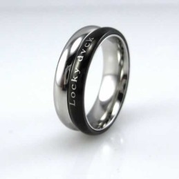Locky Dvck Uniszex 6 Mm-Es Fekete Titán Gyűrű
