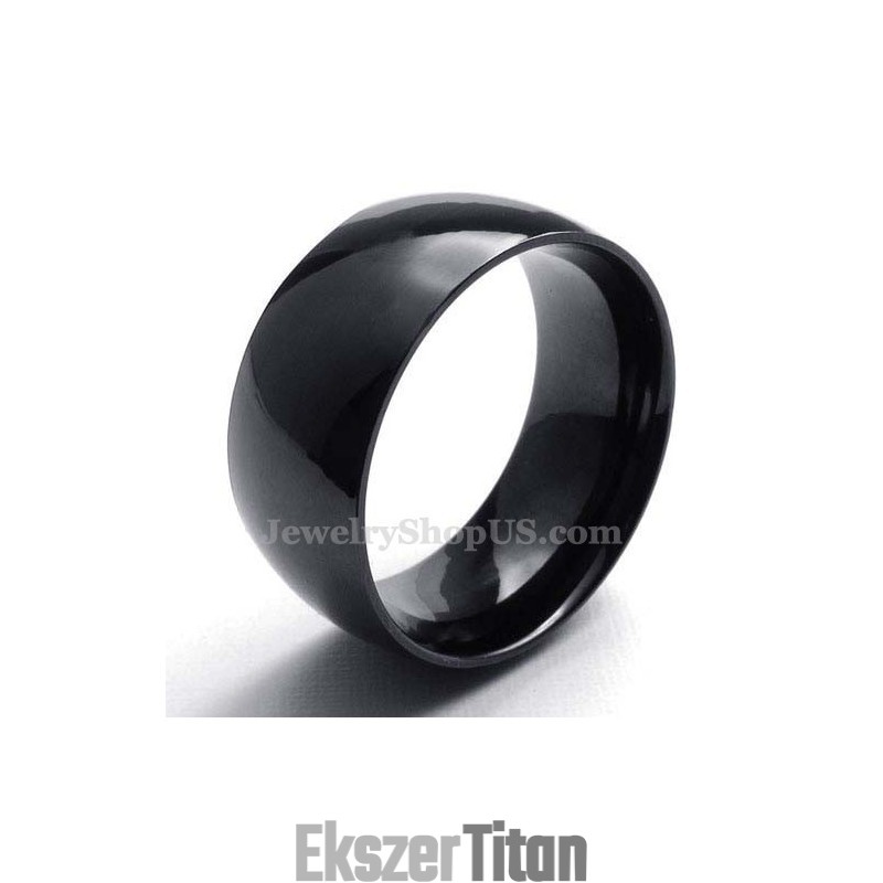 10 Mm-Es Fekete Titán Sima Gyűrű