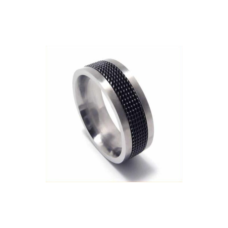 Hálós Férfi 7 Mm-Es Fekete Titán Gyűrű