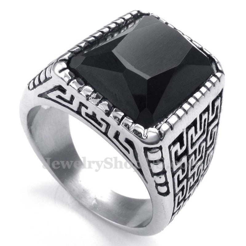Férfi Fekete Cirkon Titán Gyűrű