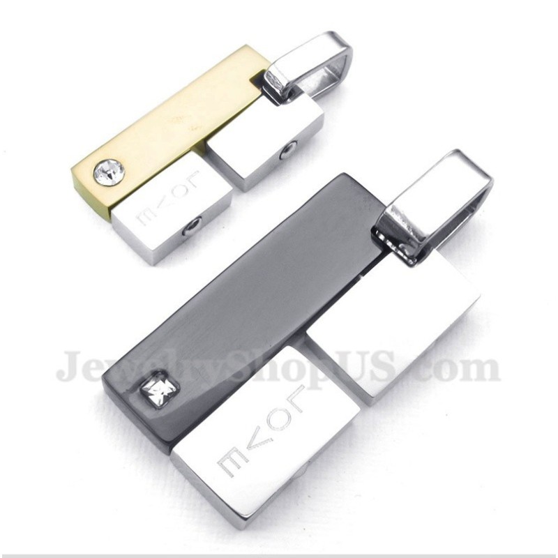 Titán Szerelem Téglalap Páros Medál Szabad Lánccal (Egy Pár)