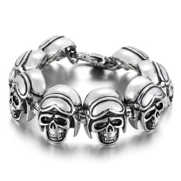 Vintage Cool Rock Skull Titán Karkötő Férfiaknak