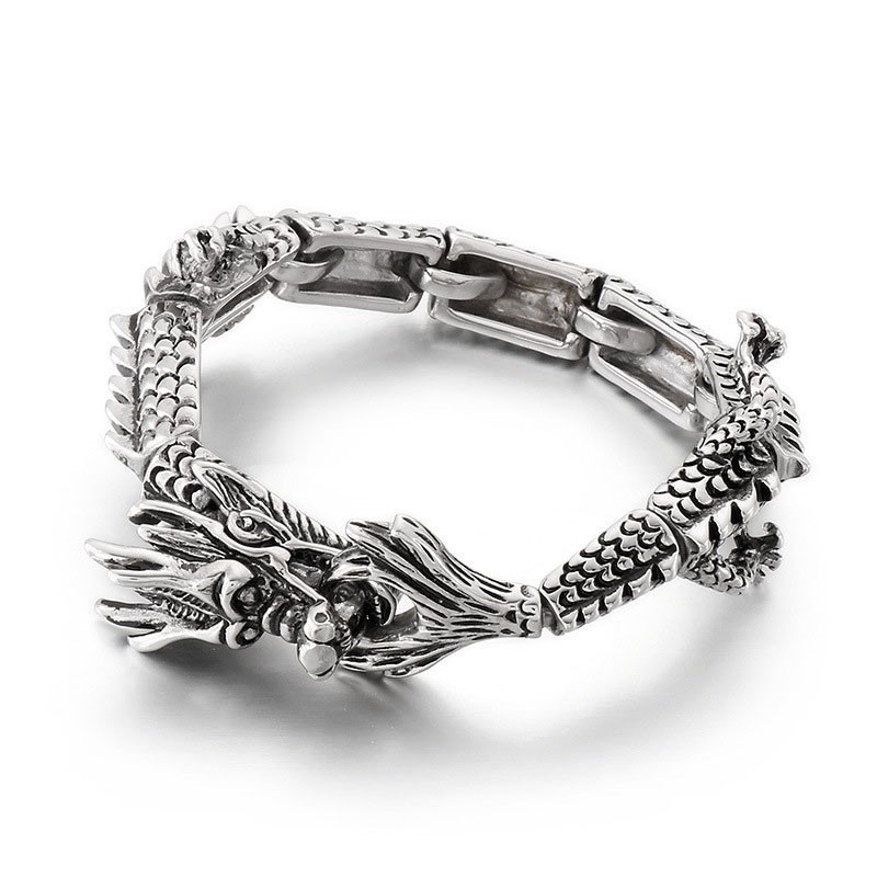 Cool Chic Zodiac Dragon Titán Karkötő Férfiaknak