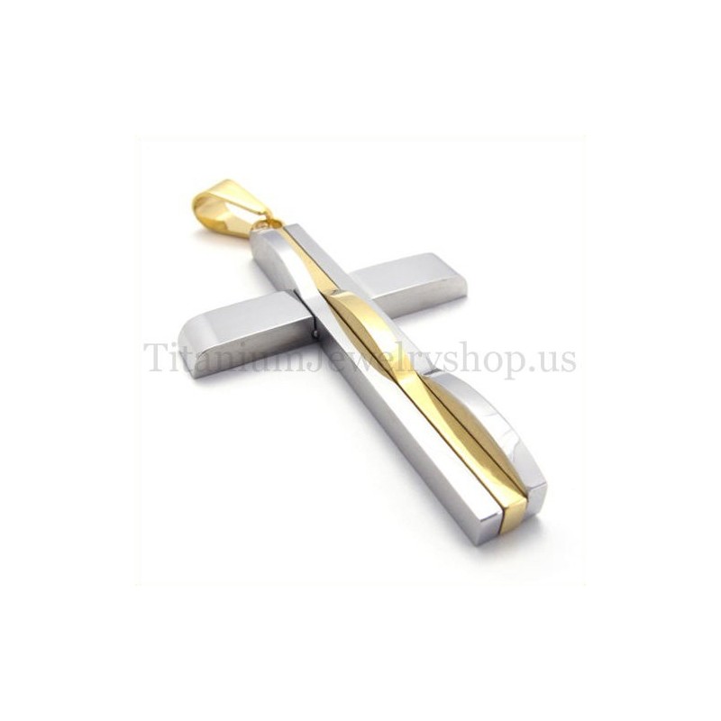 Arany Divat Férfi Titán Kereszt Medál