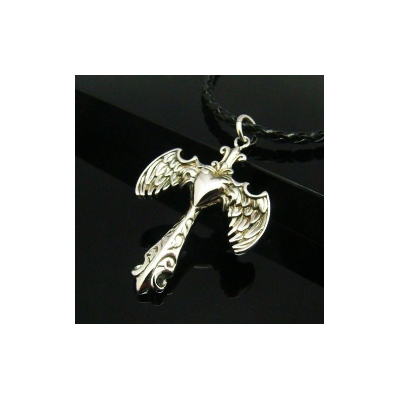 Cool Man Angle Wing Cross Tiszta Titán Nyaklánc Medál Ajándék
